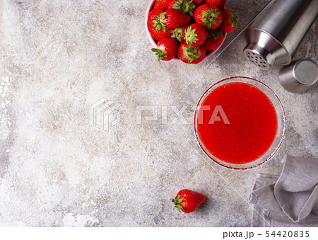 Strawberry Margarita cocktail in glass Strawberry Margarita cocktail in glass 54420835