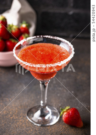 Strawberry Margarita cocktail in glass Strawberry Margarita cocktail in glass 54420943