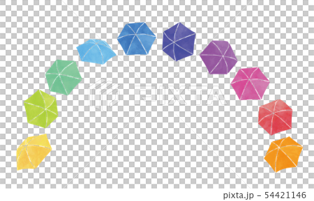 傘の虹のイラスト素材