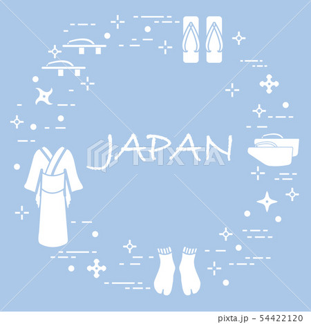 Traditional japanese clothing, shoes and shurikens Traditional japanese clothing, shoes and shurikens 54422120