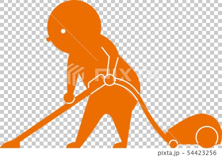 掃除する人 掃除機のイラスト素材