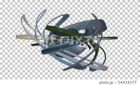 CGパーティクル　曲線上に歪むドットで構成された紐 54424377