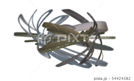 CGパーティクル　曲線上に歪むドットで構成された紐 54424382