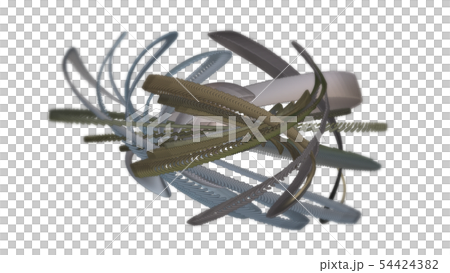 CGパーティクル　曲線上に歪むドットで構成された紐 54424382