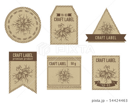 Craft labels with black caraway Craft labels with black caraway 54424463