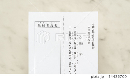 選挙　投票　投票用紙 54426700