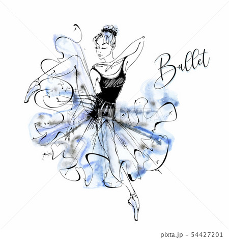 Ballerina. Ballet. Wilis. Dancing girl on Pointe Ballerina. Ballet. Wilis. Dancing girl on Pointe 54427201