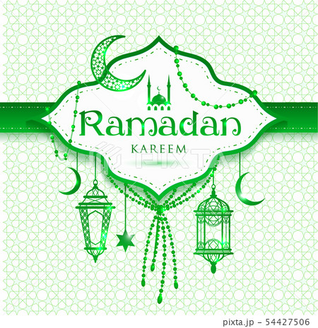 Ramadan Kareem abstract green background. 54427506