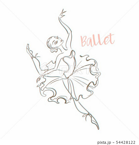 Girl ballerina. Ballet. Logotype. Dancer. Vector 54428122