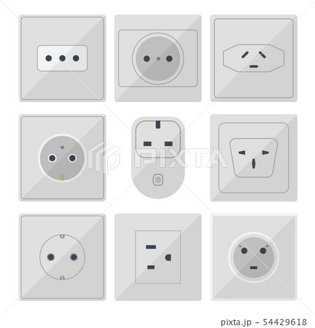 Electric plugs stack outlet illustration energy socket electrical outlets plugs european and usa Electric plugs stack outlet illustration energy socket electrical outlets plugs european and usa 54429618