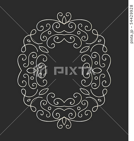Elegant hand drawn retro floral frame 54429928