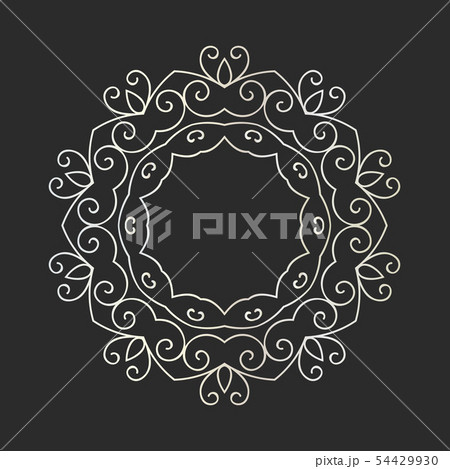 Elegant hand drawn retro floral frame 54429930