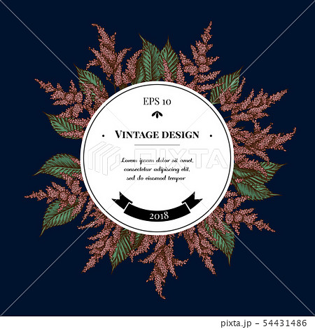 Badge over design with astilbe 54431486