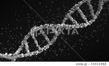 Gray DNA molecule with particles, 3D rendering Gray DNA molecule with particles, 3D rendering 54431988