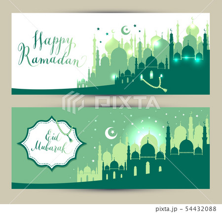 Muslim abstract greeting banners. Muslim abstract greeting banners. 54432088