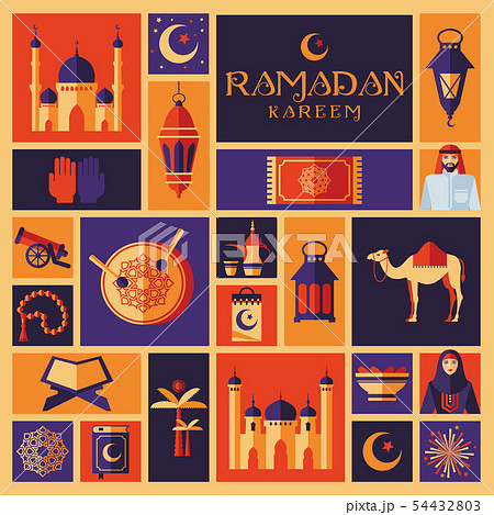 Ramadan Kareem icons set of Arabian. Ramadan Kareem icons set of Arabian. 54432803