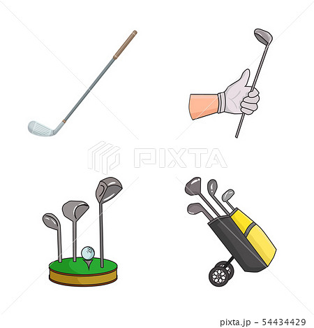 Vector design of stick and field symbol. Set of stick and club stock symbol for web. 54434429