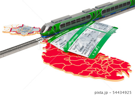 Rail travel in Malta, concept. 3D rendering Rail travel in Malta, concept. 3D rendering 54434925