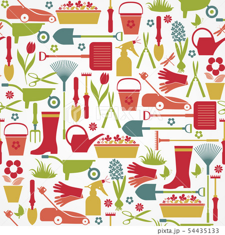 Vector stock illustration seamless garden pattern Vector stock illustration seamless garden pattern 54435133
