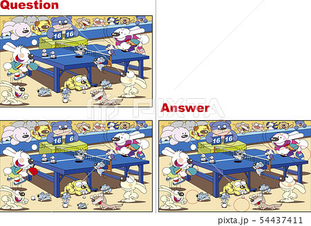 間違い探しクイズ 卓球試合のイラスト素材