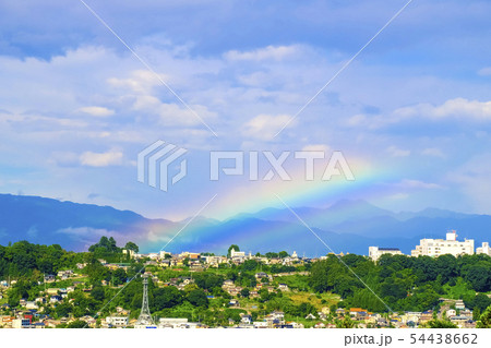 河岸段丘の街とレインボー 河岸段丘の街とレインボー 54438662