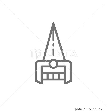 Indian Katar dagger, weapon line icon. Indian Katar dagger, weapon line icon. 54440470