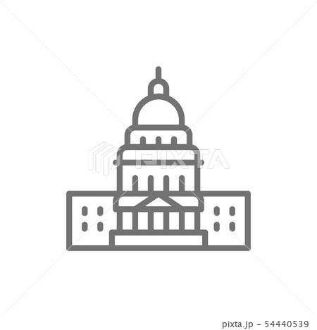 United States Capitol, famous American buildings line icon. United States Capitol, famous American buildings line icon. 54440539
