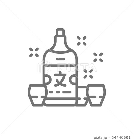 Japanese sake, alcohol line icon. Japanese sake, alcohol line icon. 54440601