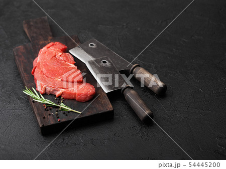 Fresh raw organic slice of braising steak fillet Fresh raw organic slice of braising steak fillet 54445200