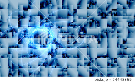 CGレーザー　輪になって輝く複数のビーム 54448369