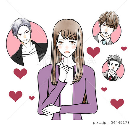 女性　恋愛　迷う 54449173