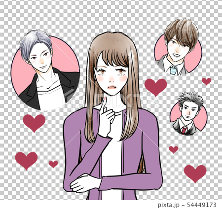 女性　恋愛　迷う 54449173