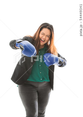 plump lady in smart casual 54449341