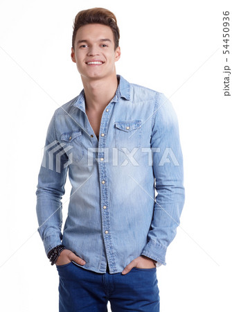 Young men model posing in the studio Young men model posing in the studio 54450936