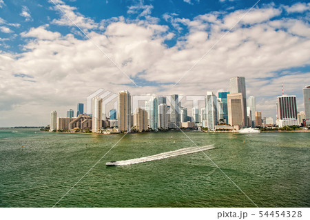 Aerial view of Miami waterfront 54454328