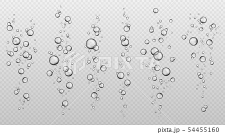 Water bubbles. Abstract fresh soda bubble groups. Effervescent oxygen texture. Underwater fizzing 54455160