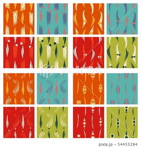 Tribal hand drawn background, ethnic pattern set. Boho seamless texture. Ethnic background with 54455284
