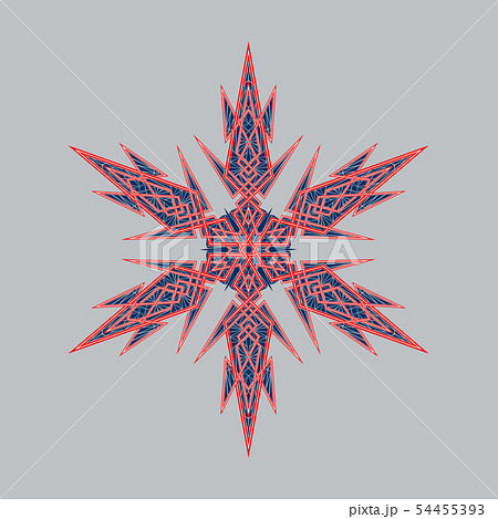 Big crystal snowflake in flat style on transparent background. Christmas ornament Big crystal snowflake in flat style on transparent background. Christmas ornament 54455393