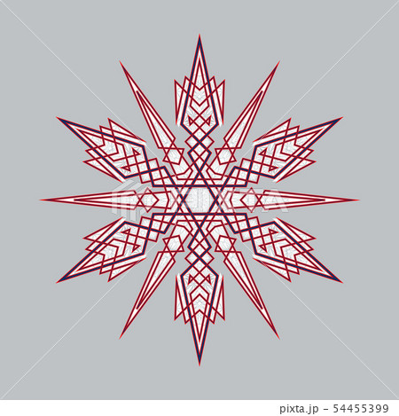 Big crystal snowflake in flat style on transparent background. Christmas ornament Big crystal snowflake in flat style on transparent background. Christmas ornament 54455399