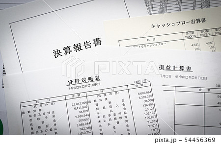 貸借対照表　損益計算書　キャッシュフロー計算書　決算書　収支報告　財務諸表 54456369