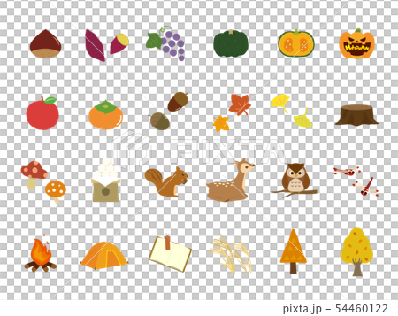 Collection of cute autumn illustrations 54460122