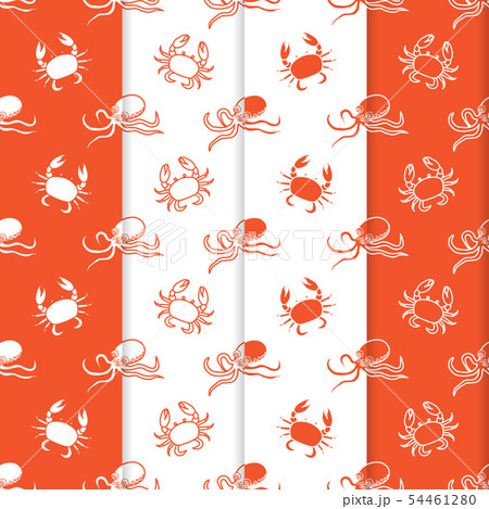 Set of 4 seamless pattern Octopuses and crabsのイラスト素材 [54461280] - PIXTA