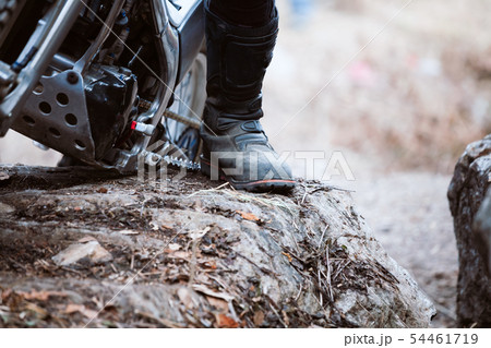 Trials motorcycle while competition in nature 54461719