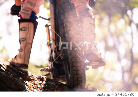 Trials motorcycle in competition 54461730
