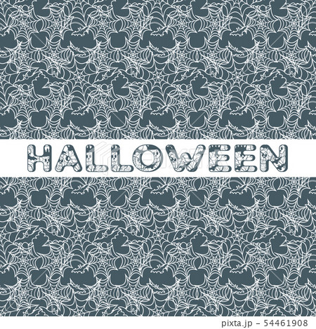 Halloween vector seamless pattern with web and bat Halloween vector seamless pattern with web and bat 54461908