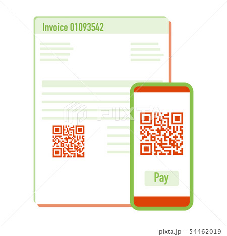 Phone scan qr code for payment invoice Vector Phone scan qr code for payment invoice Vector 54462019