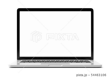 Laptop computer with blank white screen isolate on Laptop computer with blank white screen isolate on 54463106