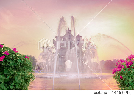 Patuxai arch or Victory Triumph. Vientiane, Laos  54463295