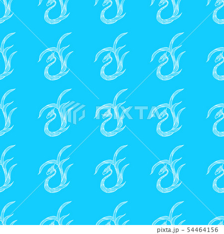 Seamless pattern of hand drawn vector dragon Seamless pattern of hand drawn vector dragon 54464156