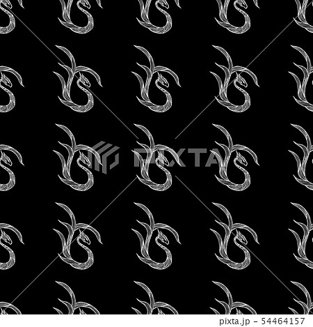 Seamless pattern of hand drawn vector dragon Seamless pattern of hand drawn vector dragon 54464157